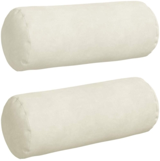 vidaXL Bolsterkissen 2 Stück Creme Ø 15 x 40 cm Cordstoff 42014294
