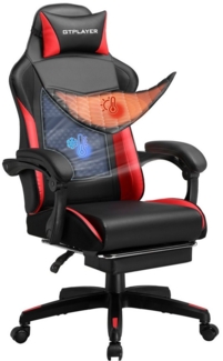 GTPLAYER Gaming-Stuhl Bürostuhl mit Doppelrückenlehne, Zweckmäßig für Winter und Sommer, mit Fußstütze abnehmbarem Bezug und Lendenwirbelstütze