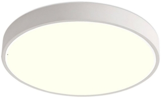 Natsen Deckenleuchte Runde LED Deckenlampe, 24W, Warmweiß 3000K, Schlafzimmer Lampe Küchenlampe 30x30x4 cm, Weiß