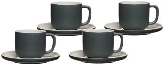 Ritzenhoff & Breker JASPER Kaffeetasse mit Untertasse 240 ml 4er Set grau
