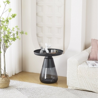 Concept GmbH Beistelltisch in Schwarz, Metall, Glas - 50x52cm (HxD)