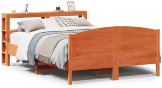 vidaXL Massivholzbett ohne Matratze Wachsbraun 120x190 cm Kiefernholz 3306239