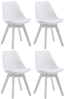 TPFLiving Besucherstuhl Bornova Two (Pflegeleichte Oberflächen & robuste Materialien, 4 St), Maße (TxBxH): 55 x 48 x 84 cm - Farbe: weiß