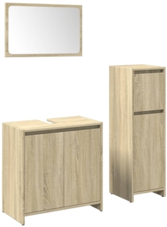 vidaXL 3-tlg. Badmöbel-Set Sonoma-Eiche Holzwerkstoff 3324973