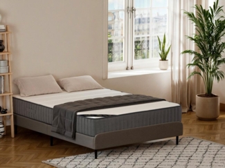 Vente-unique - Taschenfederkernmatratze - 200 x 200 cm - Hybridmatratze - 7 Zonen - Atmungsaktiver Kaltschaum - Stärke 26 cm - AUDACE von PALACIO