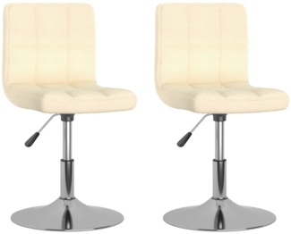 vidaXL Esszimmerstühle 2 Stk. Drehbar Creme Stoff [334211]