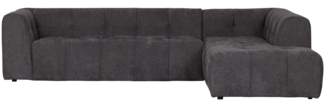 Ecksofa Grid aus Chenille-Gewebe Rechts, Grau