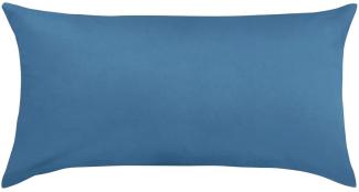 Traumschlaf Uni Mako-Satin Kissenbezüge|40x80 cm| jeansblau