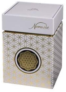 Goebel Teedose Blume des Lebens aus Metall in der Farbe Weiß-Gold, Maße: 7,5 x 7,5 x 11 cm, 27-051-10-1