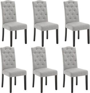 EUGAD 4-Fußstuhl (6 St), Esszimmerstühle mit Massivholzbeine