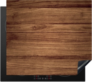 MuchoWow Herd-Abdeckplatte Holzoptik - Braun, Vinyl, (1 tlg), Küche Herdabdeckung Ceranfeld Induktionsfeld Vinyl, 65x50 cm