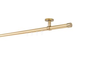 ondeco Gardinenstange Profil Deckenabstand 4cm Kappe, Ø 20 mm, 1-läufig-läufig, Maßanfertigung, Bohren, verschraubt