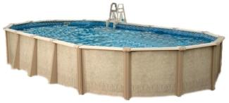 Interline Summer Stahl Schwimmbad Sunlake Set 2 | Blau | 730x360x132 cm | Inkl. Winterabdeckung