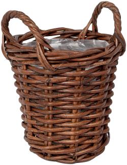 Pflanzkorb VERONA-4 ca. D20cm Natural Brown Rattan Übertopf Blumenkorb Korb