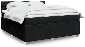 vidaXL Boxspringbett mit Matratze Schwarz 200x200 cm Stoff 3289484