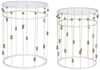 Home ESPRIT Set mit 2 Tischen in Weißgold, 42 x 42 x 55 cm