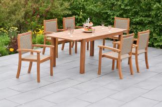 Castilla Set 7tlg. Ausziehtisch modern