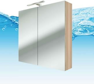 Spiegelschrank Badspiegel Badezimmer Spiegel City 100cm braun Eiche ohne LED Beleuchtung