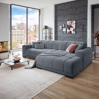 MASTER Longchair-Sofa Typ004 Ottomane rechts,Stoff Camaro11 inkl elektr. XXL Sitztiefenverstellung