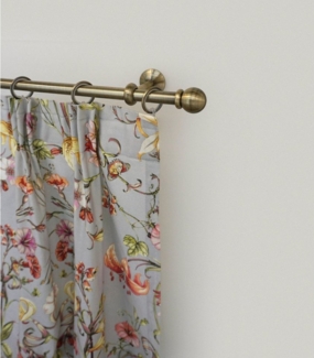 GARESA Gardinenstange ESPERANCA, Ø 16 mm, 1-läufig, Wunschmaßlänge, verschraubt, Metall, rustikale Vorhanggarnitur, verlängerbar, Eisen, Endk. Kugel, m. Ringe