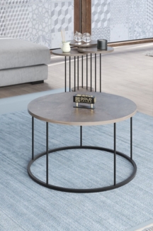 Couchtisch- und Satztisch-Set 70x50 cm Spanplatte/metall/pvc Schwarz 89321774 [en. casa]