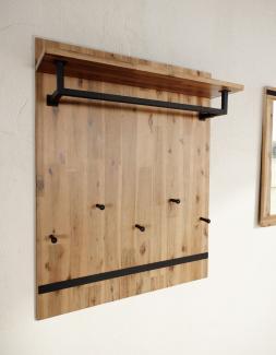 Wandgarderobe 80x100cm 'Montreux' Akazie & Metall schwarz