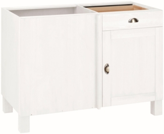 Home affaire Eckunterschrank Oslo 110 cm breit, aus massiver Kiefer, Metallgriffe, Landhaus-Optik