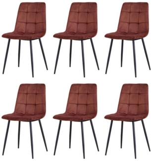 HTI-Living Esszimmerstuhl Esszimmerstuhl 6er Set Braun Mesa (Set, 6 St), Küchenstuhl mit Samtbezug
