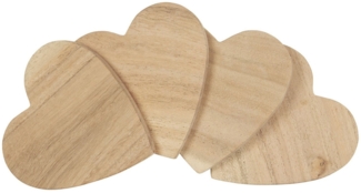 Ib Laursen - 4er Set Untersetzer für Gläser Flaschen Holz Herzförmig 17080-00