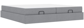 vidaXL Bettgestell mit Speicher Hellgrau 200 x 200 cm Stoff 3399515