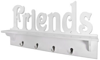 Garderobenleiste Wandgarderobe Friends weiß-chrom
