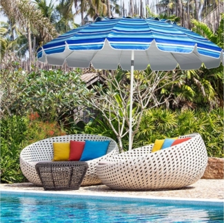 COSTWAY Sonnenschirm, LxB: 250,00x250,00 cm, Strandschirm mit Verankerung