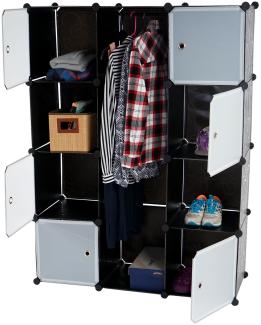 Regalsystem Sydney T307, Steckregal Garderobe Kleiderschrank, 8 Boxen je 36x36x36cm schwarz