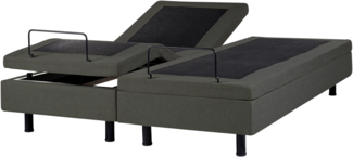 Verstellbares Bett ohne Kopfteil Stoff DUKE II 160 x 200 cm Dunkelgrau