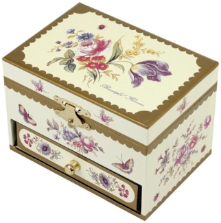 Spieldose Schublade Blumen, Ballerina Gelb