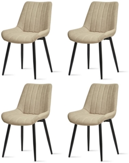 Ofcasa Esszimmerstuhl Küchenstühle mit Rückenlehne (4er Set), Polsterstühle aus Kunstleder
