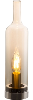 Tischleuchte, Metall, Glas, Amber, E14, H 33 cm