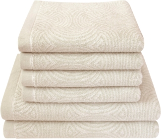 Dyckhoff Handtuch Set Landscape, Walkfrottier (Set, 6-St), 4 Handtücher (50x100cm), 2 Duschtücher (70x140cm)