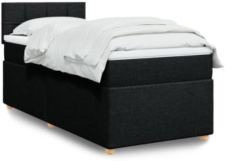 vidaXL Boxspringbett mit Matratze Schwarz 90x200 cm Stoff 3288865