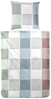 Giantore Bettwäsche Elegante Mako-Satin-Bettwäsche in Blau, Schlafkomfort und Stil, Baumwolle, 2 teilig, 100 % Baumwolle Satinbettwäsche 135x200 cm + 80x80 cm
