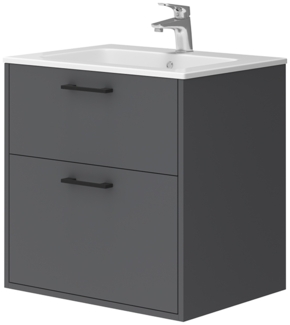 Waschbeckenunterschrank Lanco Anthrazit 61 x 61.5 cm mit Waschbecken Vicco