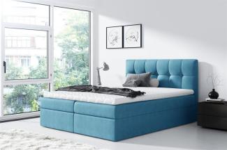 Boxspringbett Schlafzimmerbett CARMEN 140x220cm Hellblau