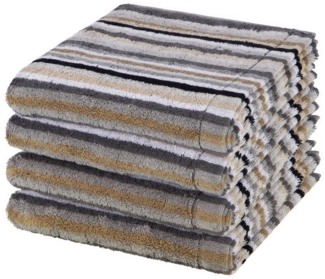Cawö Lifestyle 4 tlg. Frottier-Set - 4 X Handtuch (50 X 100cm) - 512 g/m2 - Kiesel