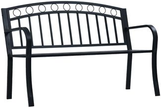 vidaXL Gartenbank 125 cm Schwarz Stahl 47945
