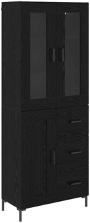 vidaXL Highboard 2 pcs Schwarz Eichen-Optik 69,5 x 34 x 180 cm 3416215