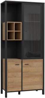 Vitrine >Hialeah< in Riviera Eiche - 86,3x193,9x40,2cm (BxHxT)