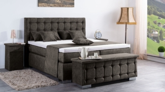 Meisterbetten Boxspringbett Lanz 200x220 in DS-Anthracite, Matratzenbezug Nano, Ergoflex-Topper