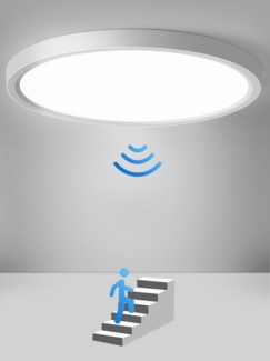 Oraymin LED Deckenleuchte LED Deckenlampe mit Bewegungsmelder, 4000K, 18W, Neutralweiß, LED fest integriert, Neutralweiß, für Schlafzimmer, Flur, Balkon, 1620LM, Weiße runde Deckenlampe, IP20