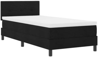 vidaXL Boxspringbett mit Matratze Schwarz 90 x 200 cm Stoff 3342179
