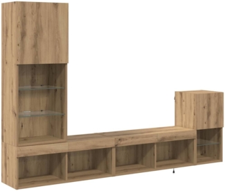 vidaXL TV-Wandgeräte mit LED-Lichtleisten Artisan-Eiche Holzwerkstoff 3402948